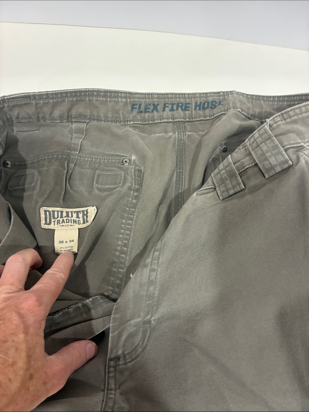 Duluth Trading Co Flex Fire Hose Cargo Pants - Gray